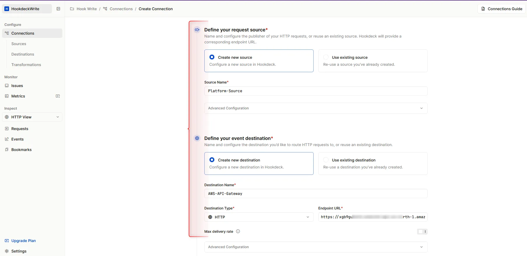 Create a Lambda Hookdeck connection