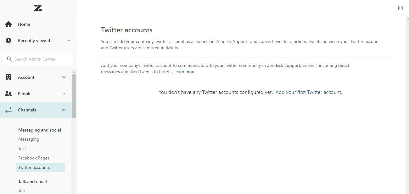 Zendesk Twitter account