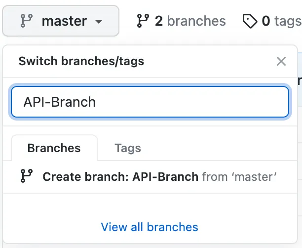 create api branch