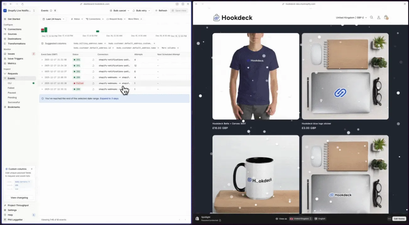 Shopify Storefront Notifications