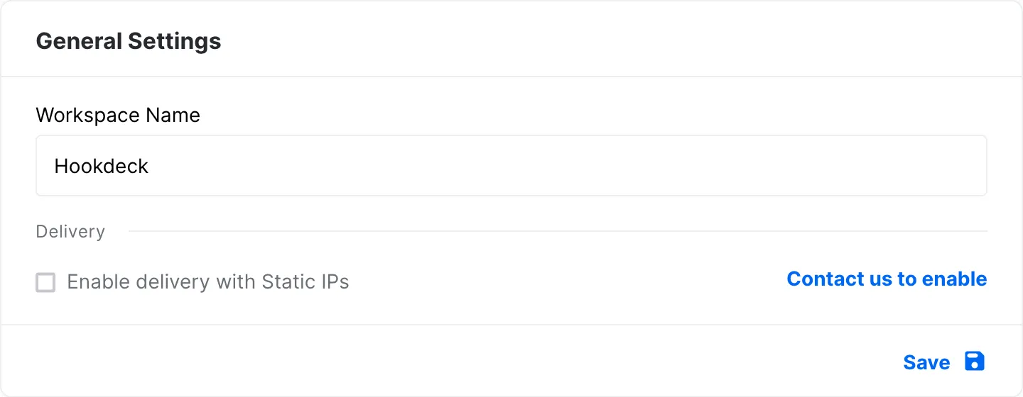 Enable Static IPs on Hookdeck