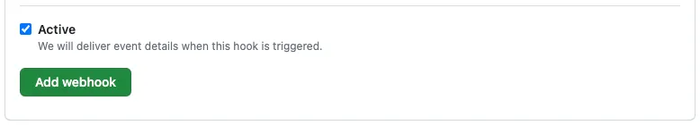 GitHub add webhook button