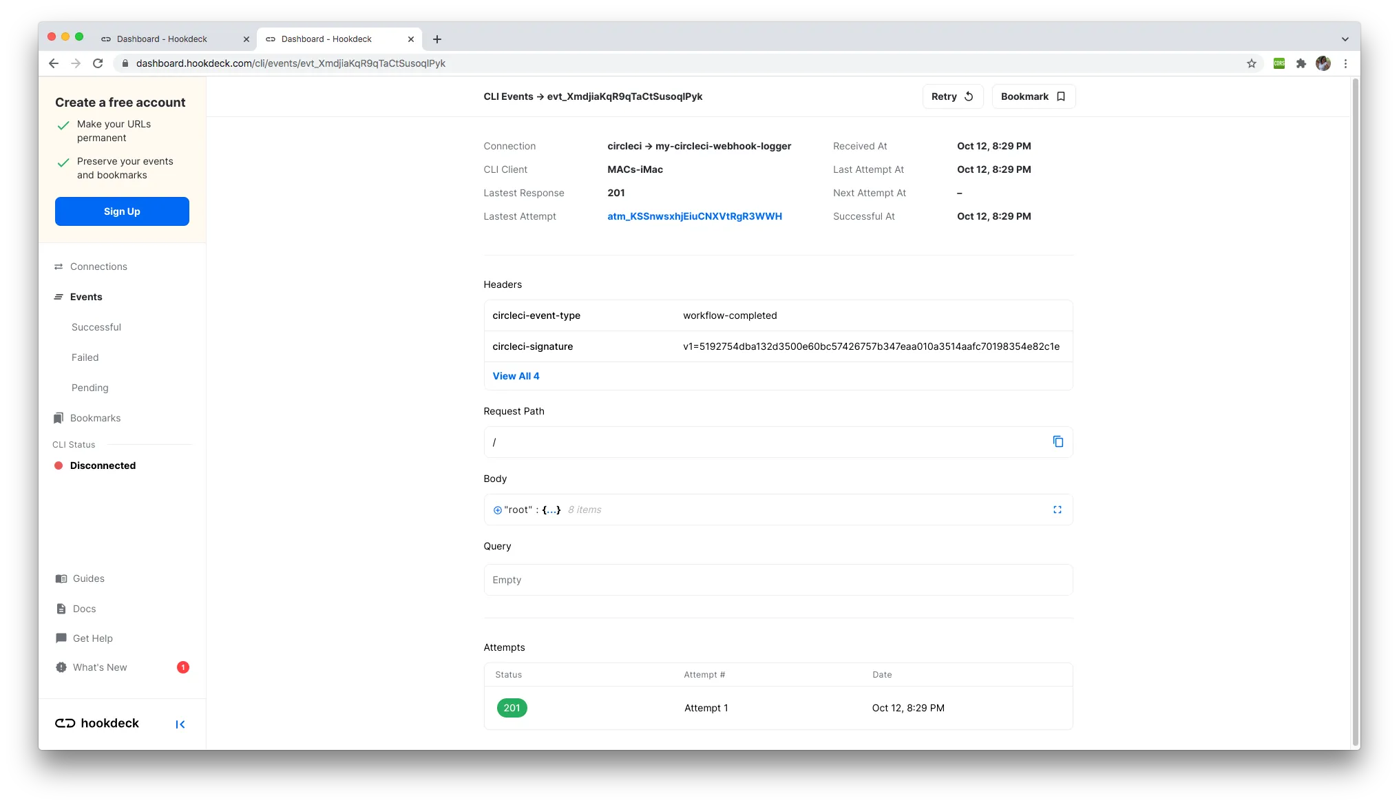hookdeck-circleci-event-page
