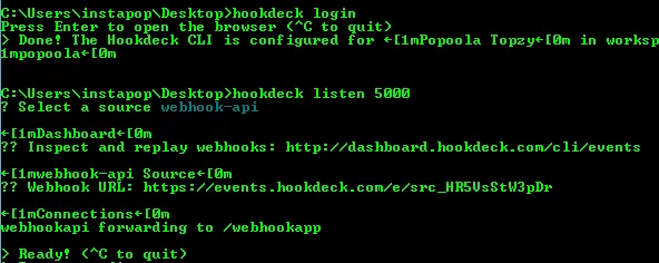Hookdeck CLI for Zendesk app on Terminal