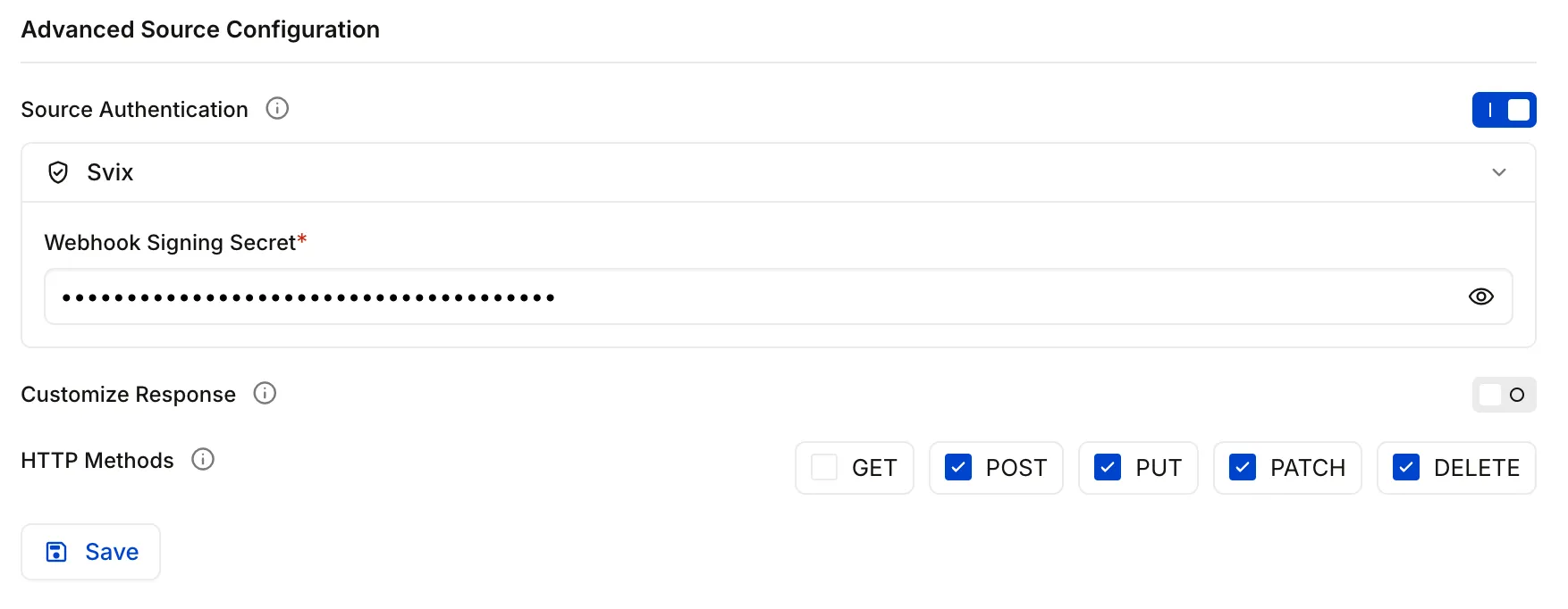 Svix webhook verification for Clerk within the Hookdeck dashboard