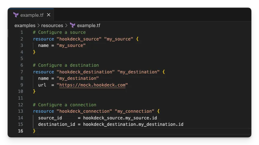 Hookdeck Terraform Provider example