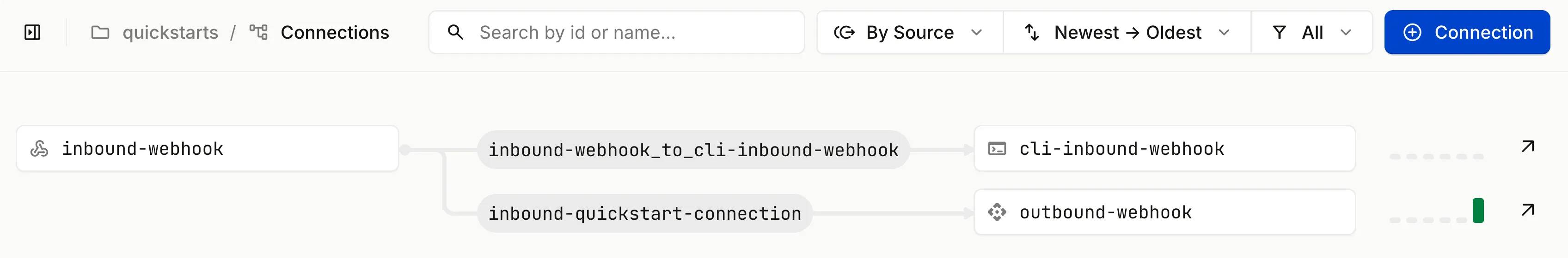 CLI within a connection in the Hookdeck dashboard