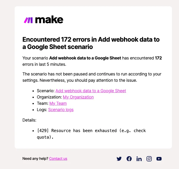 Make 429 errors