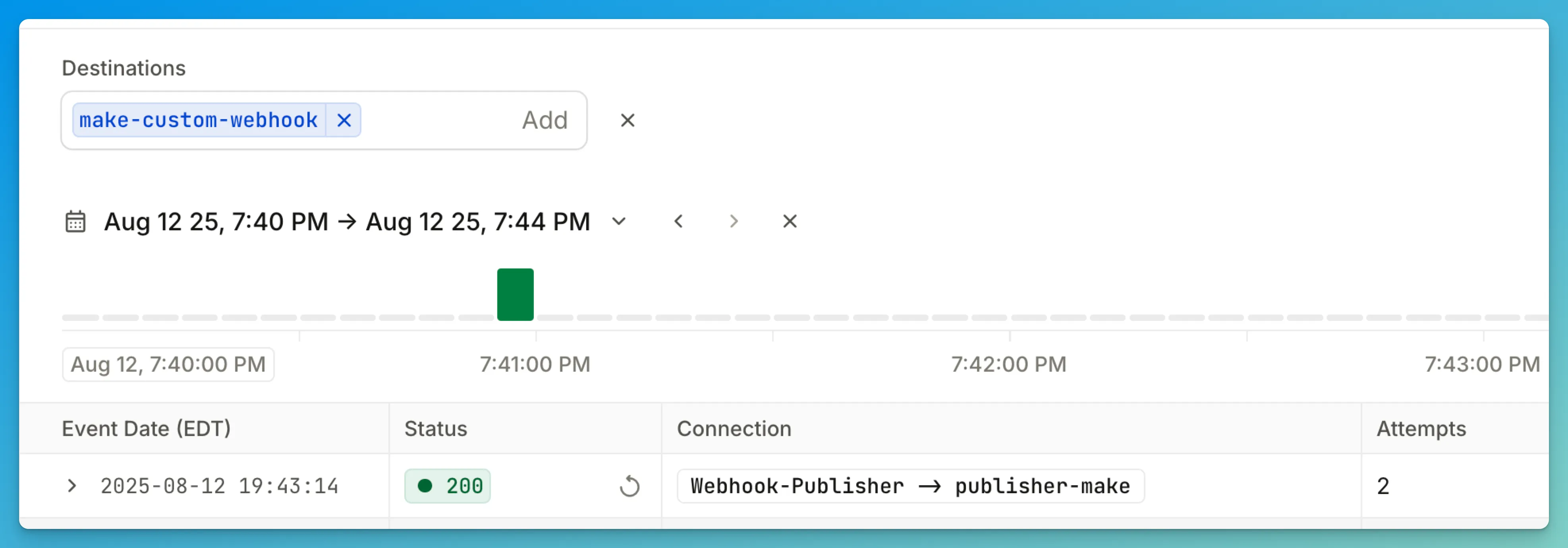 Make.com events in Hookdeck