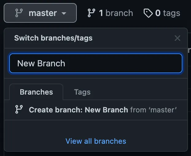 Create a new branch
