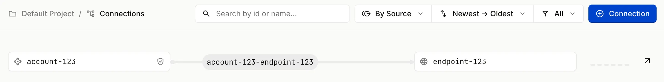 Quickstart outbound webhook connection within the Hookdeck dashboard