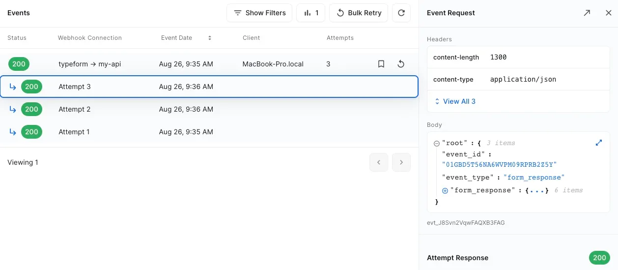 Retry in Hookdeck CLI