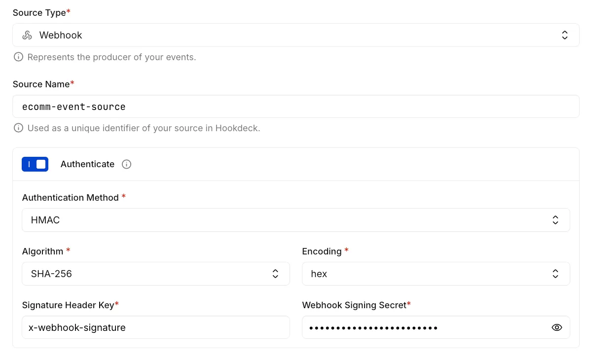Connection Source configuration