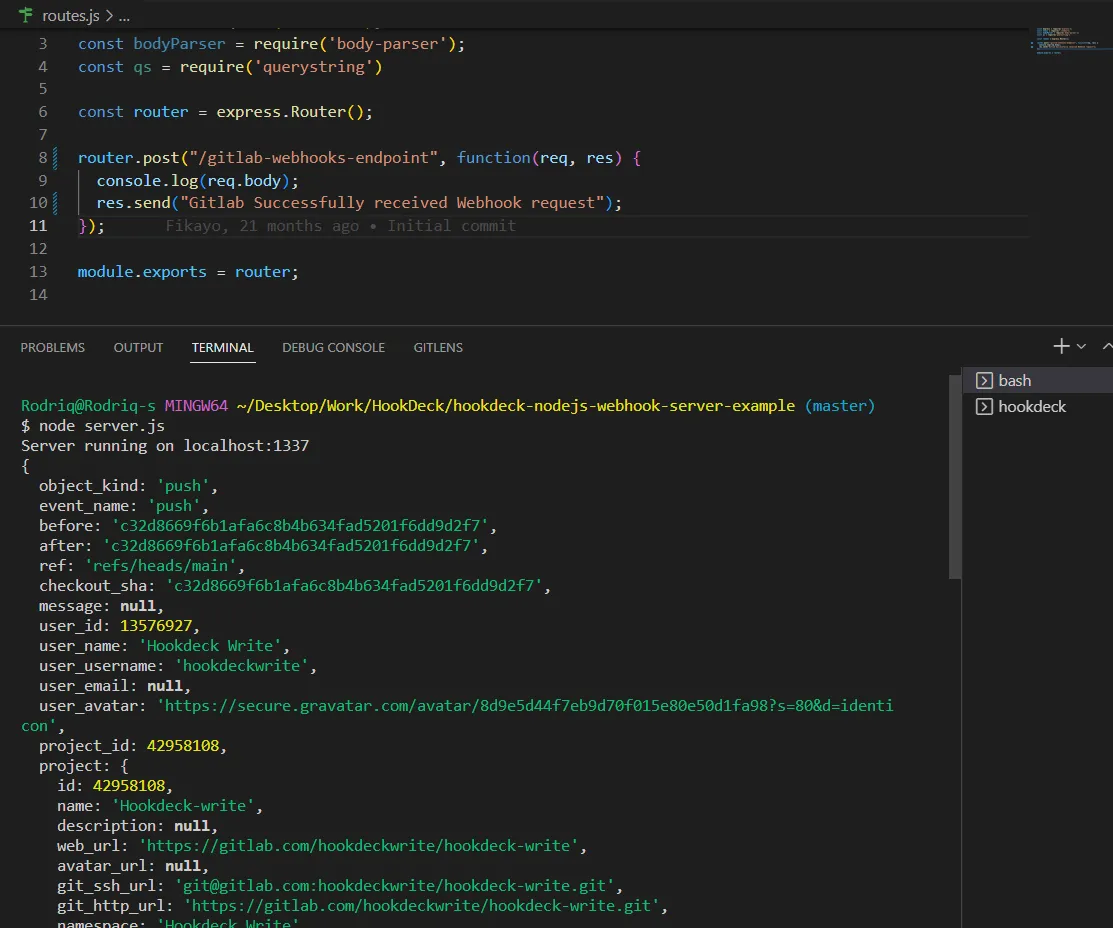 gitlab webhook successful