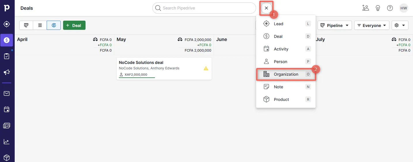 Pipedrive Quick Add