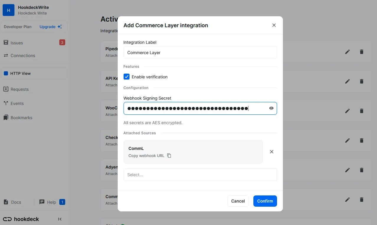 Commerce Layer Signing Secret