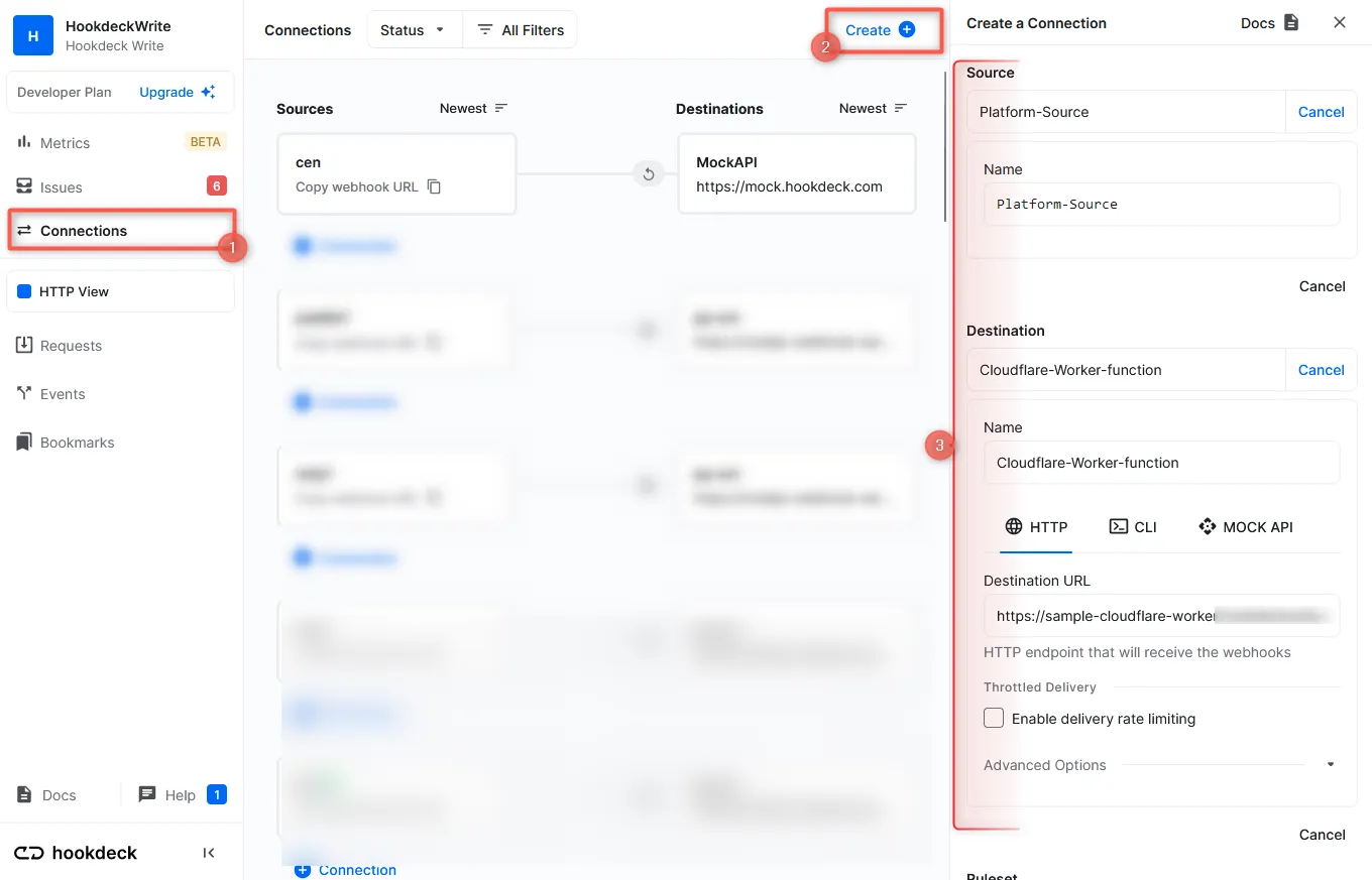 create destination cloudflare url