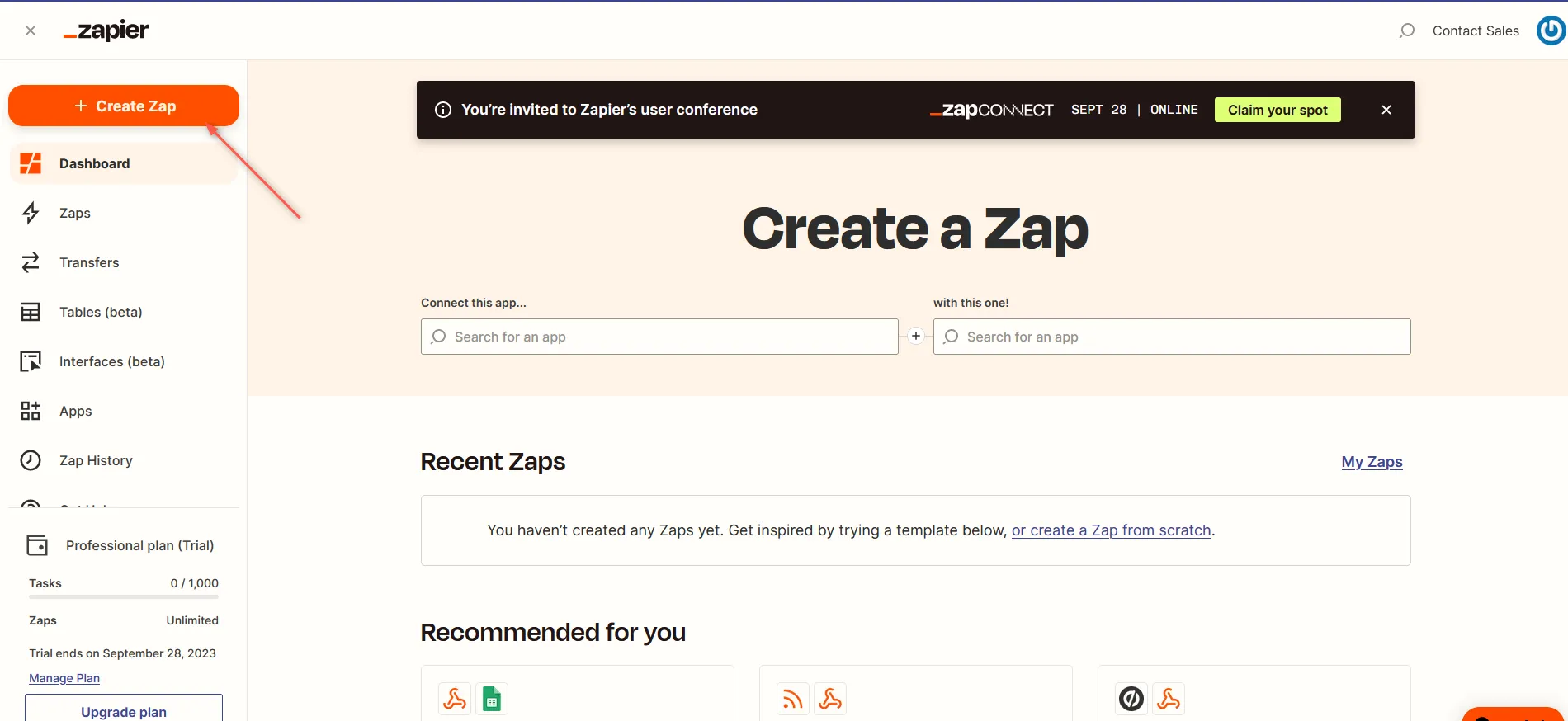 Create a Zap