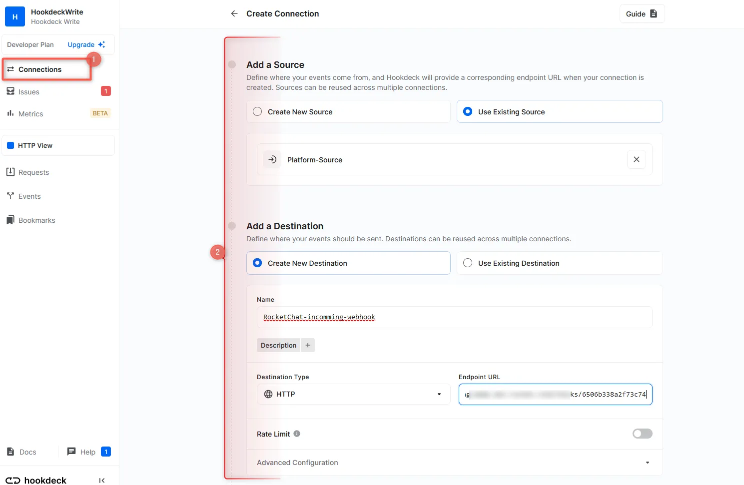 Rocket.Chat webhook destination