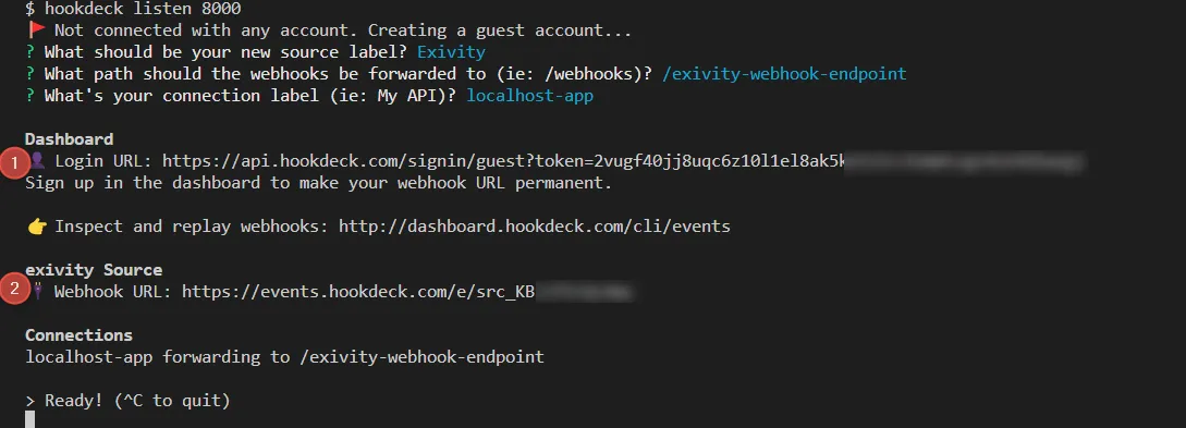 Hookdeck CLI Exivity screenshot