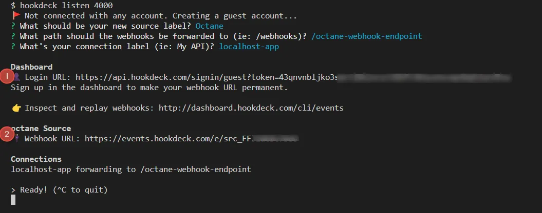 Octane webhook URL