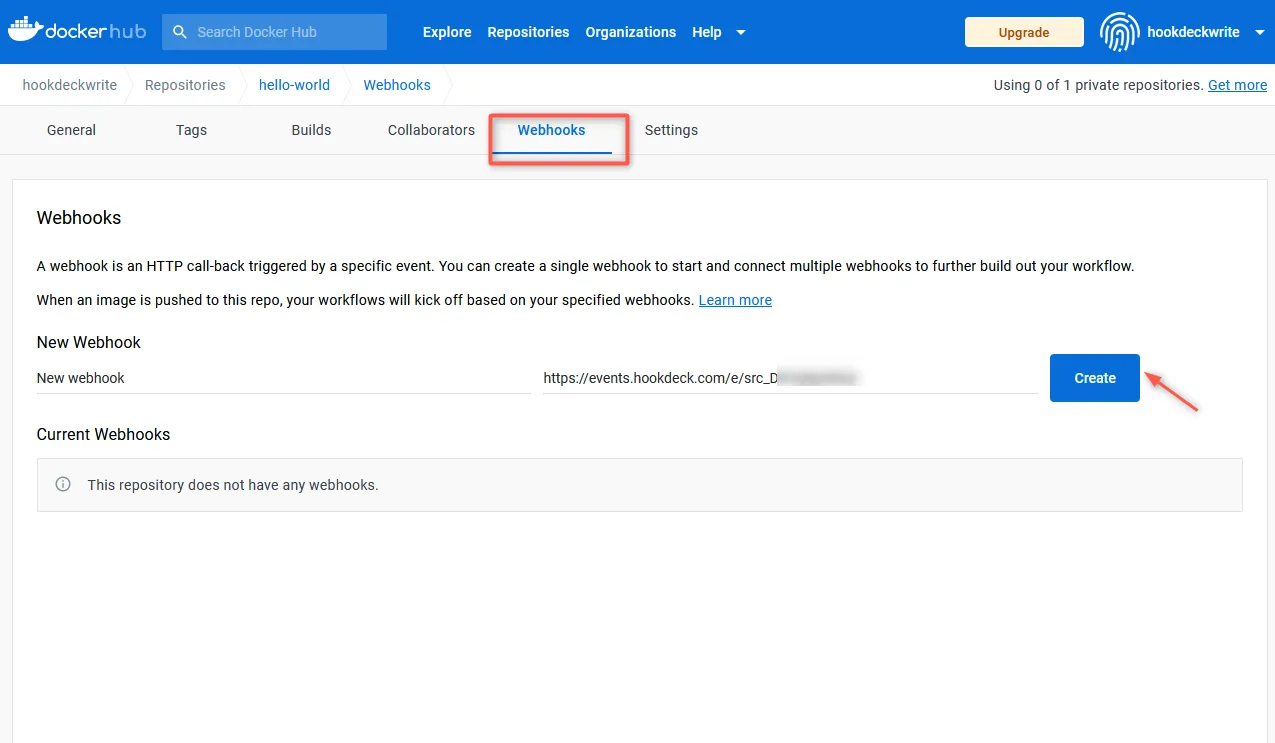 Docker Hub create