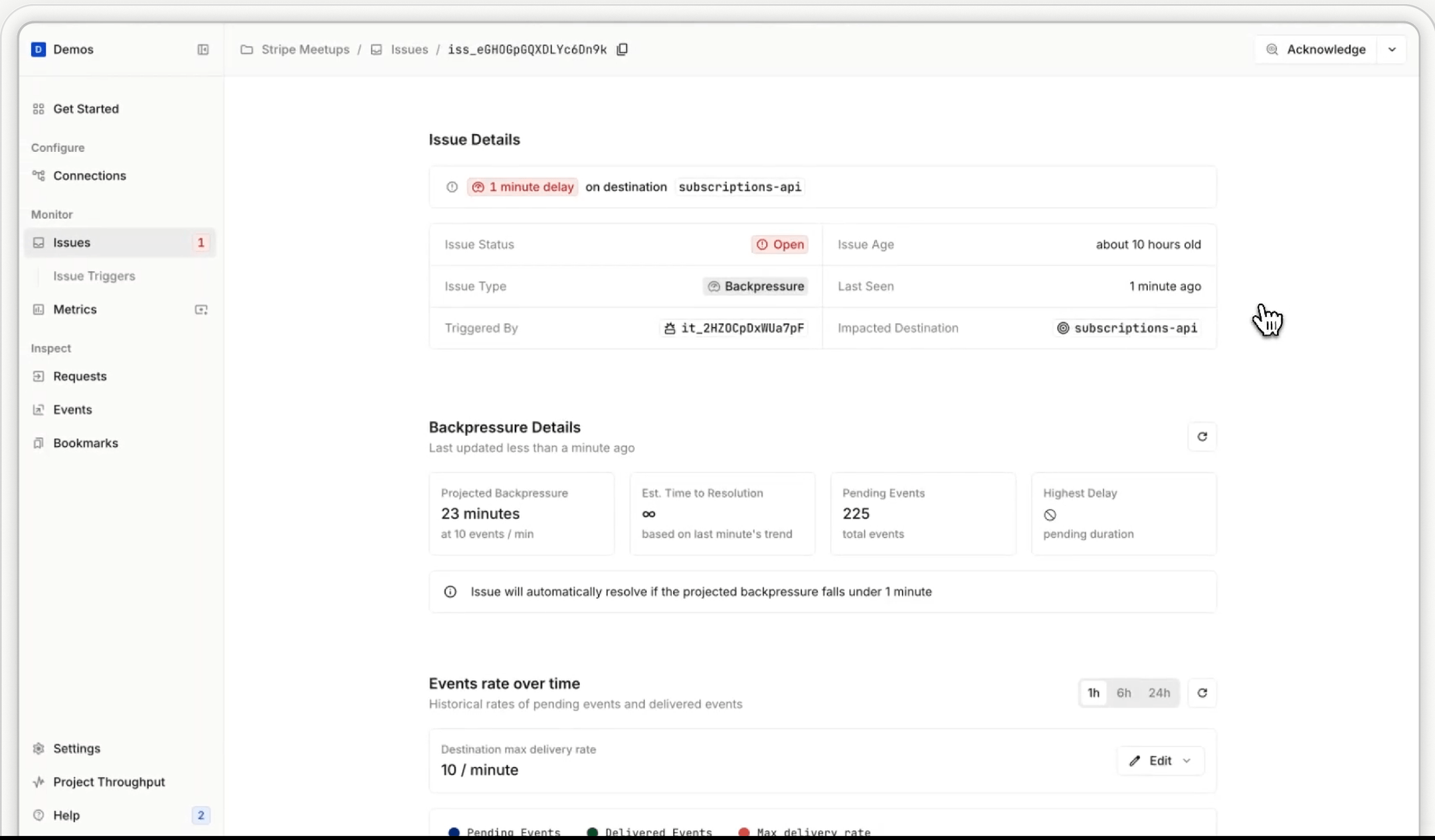 Hookdeck Backpressure Issue