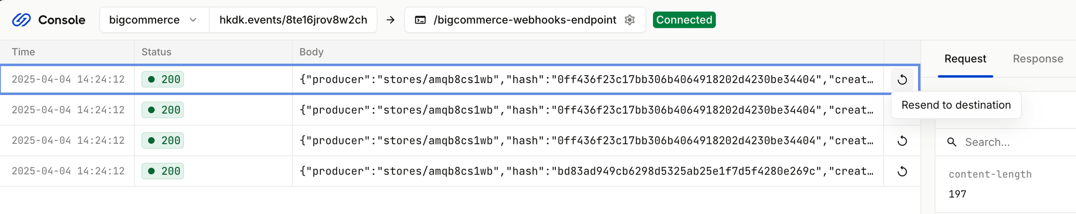 BigCommerce retry