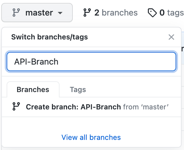 create api branch