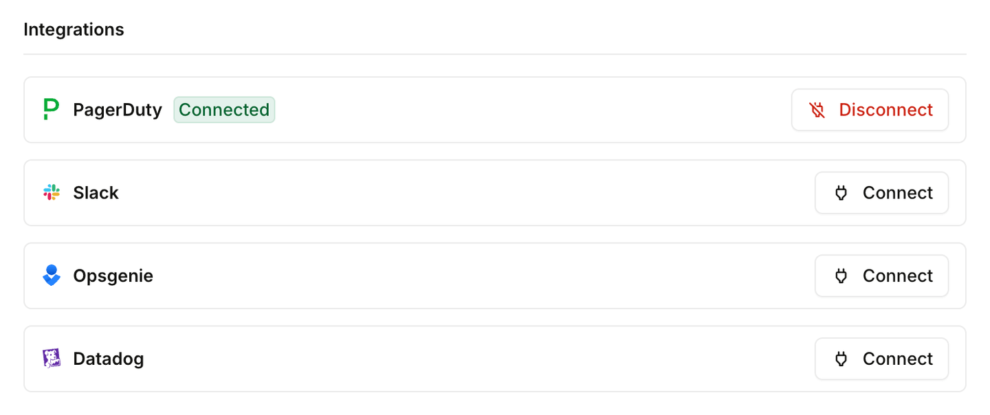 Connect PagerDuty to Hookdeck in Settings -> Integrations