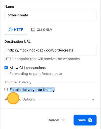 Enable Rate limiting