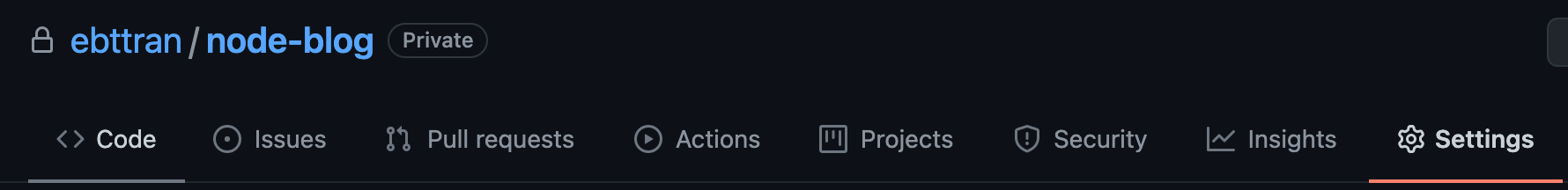 Github repo settings