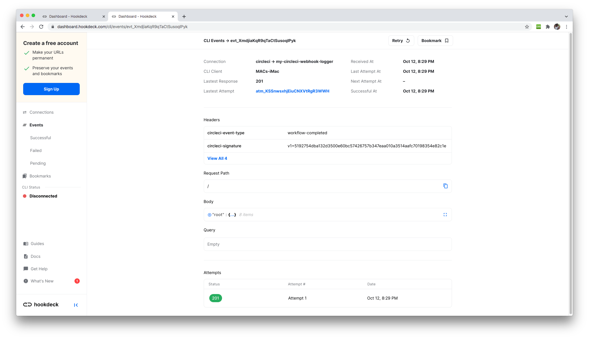 hookdeck-circleci-event-page