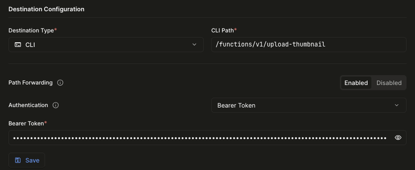 Hookdeck Destination Authentication Configuration