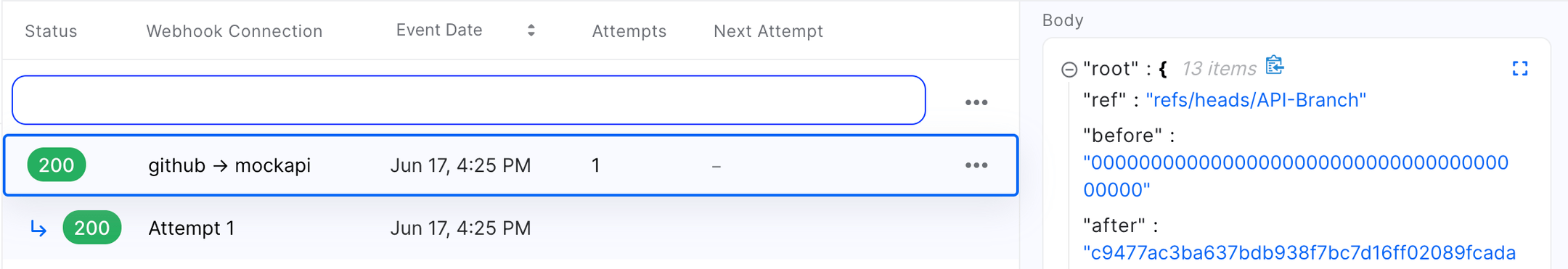 hookdeck github webhook success