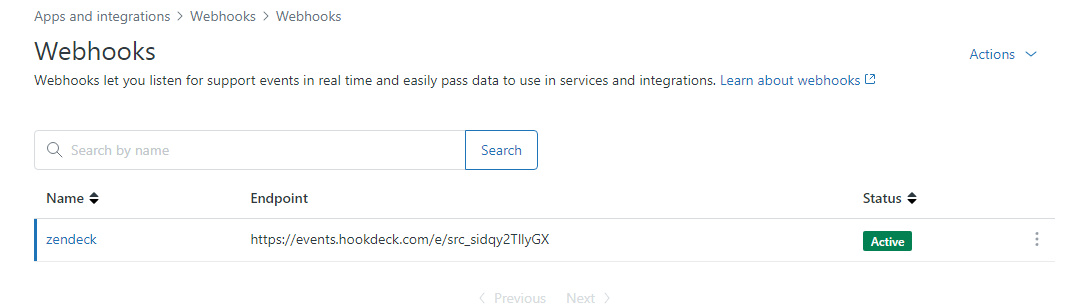 How to delete Zendesk webhook from Dashboard
