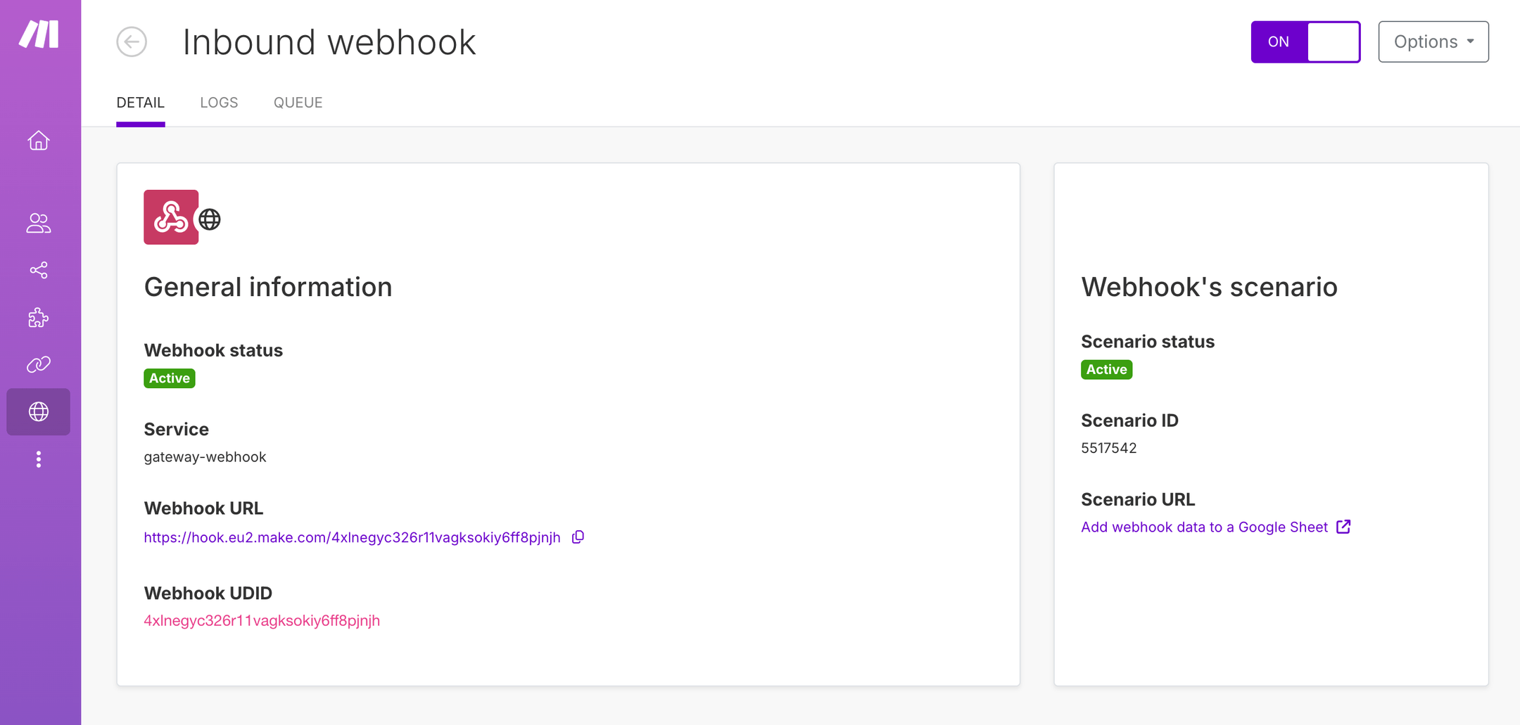 Make Webhook URL