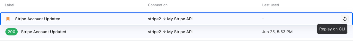 Replay event from bookmark