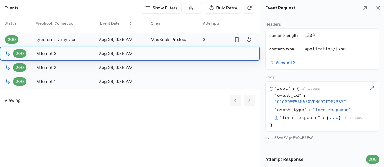Retry in Hookdeck CLI