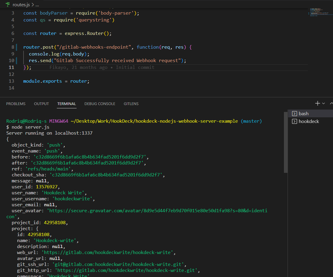 gitlab webhook successful