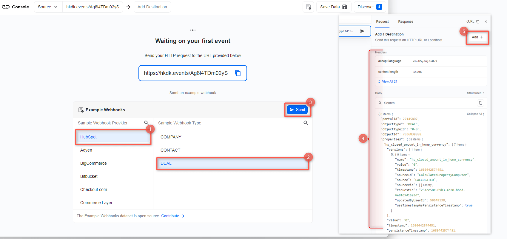 Add HubSpot destination