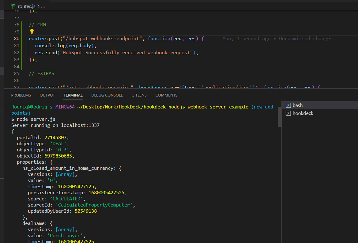HubSpot localhost successful