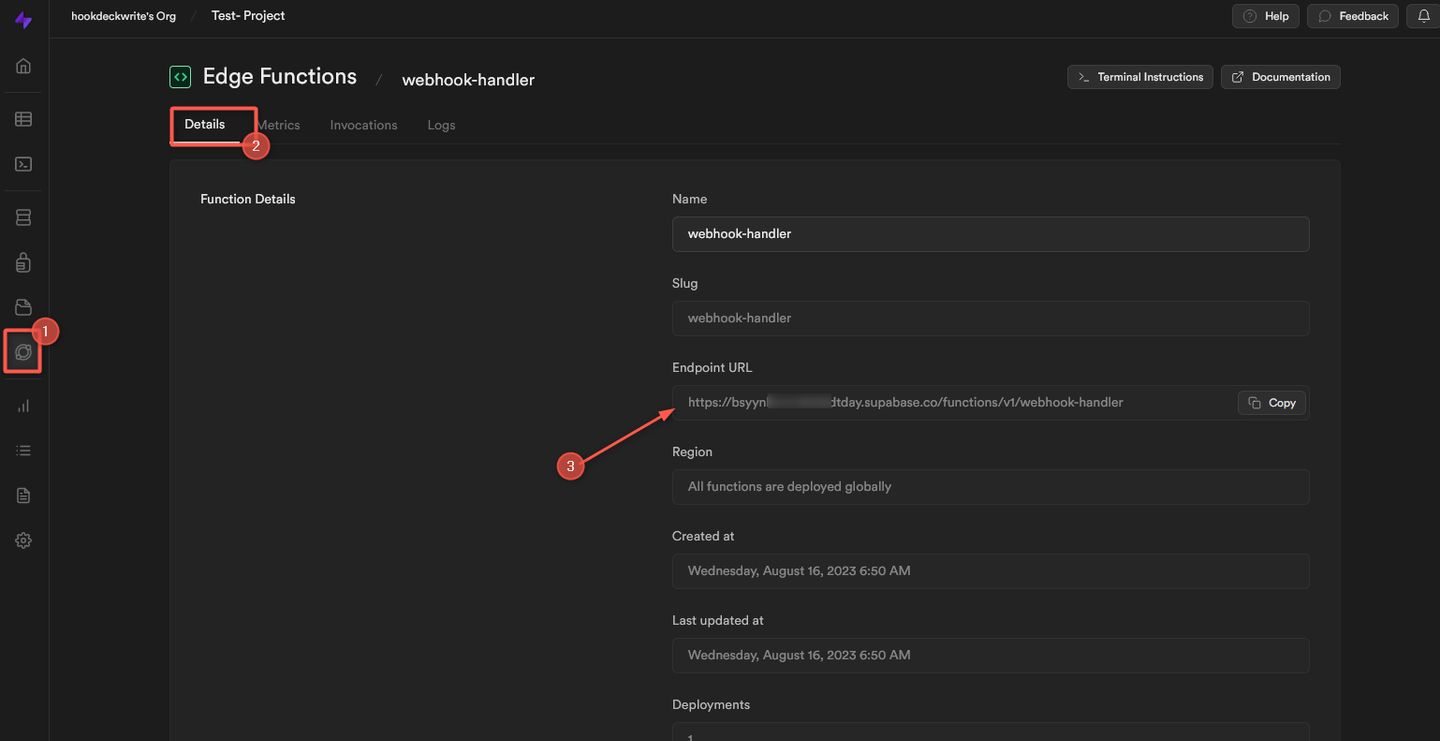 Supabase Edge Functions Endpoint URL