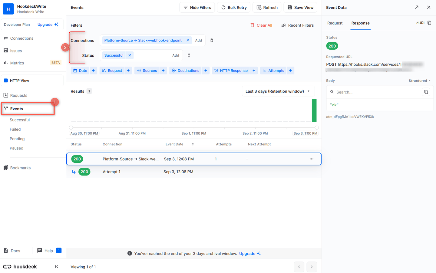 Monitor incoming Slack webhooks