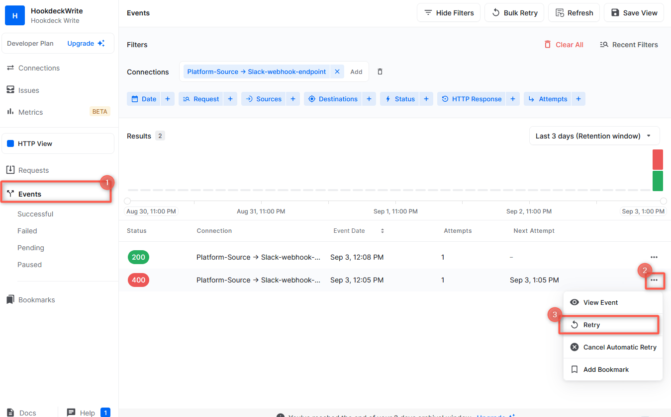 Replay Slack webhook
