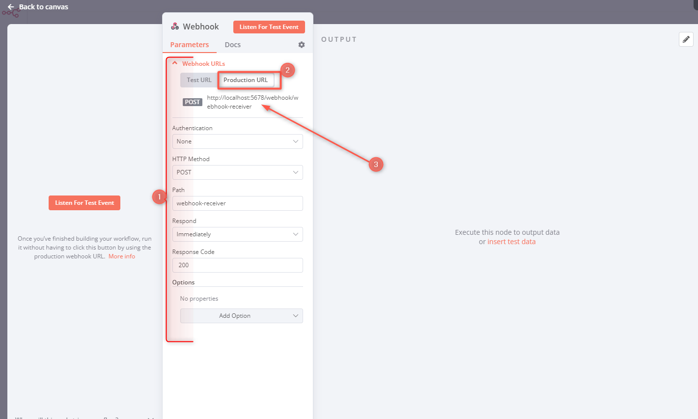 Webhook production URL n8n