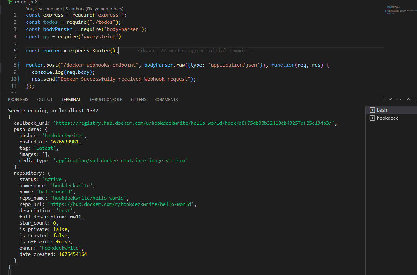 Docker Hub localhost received