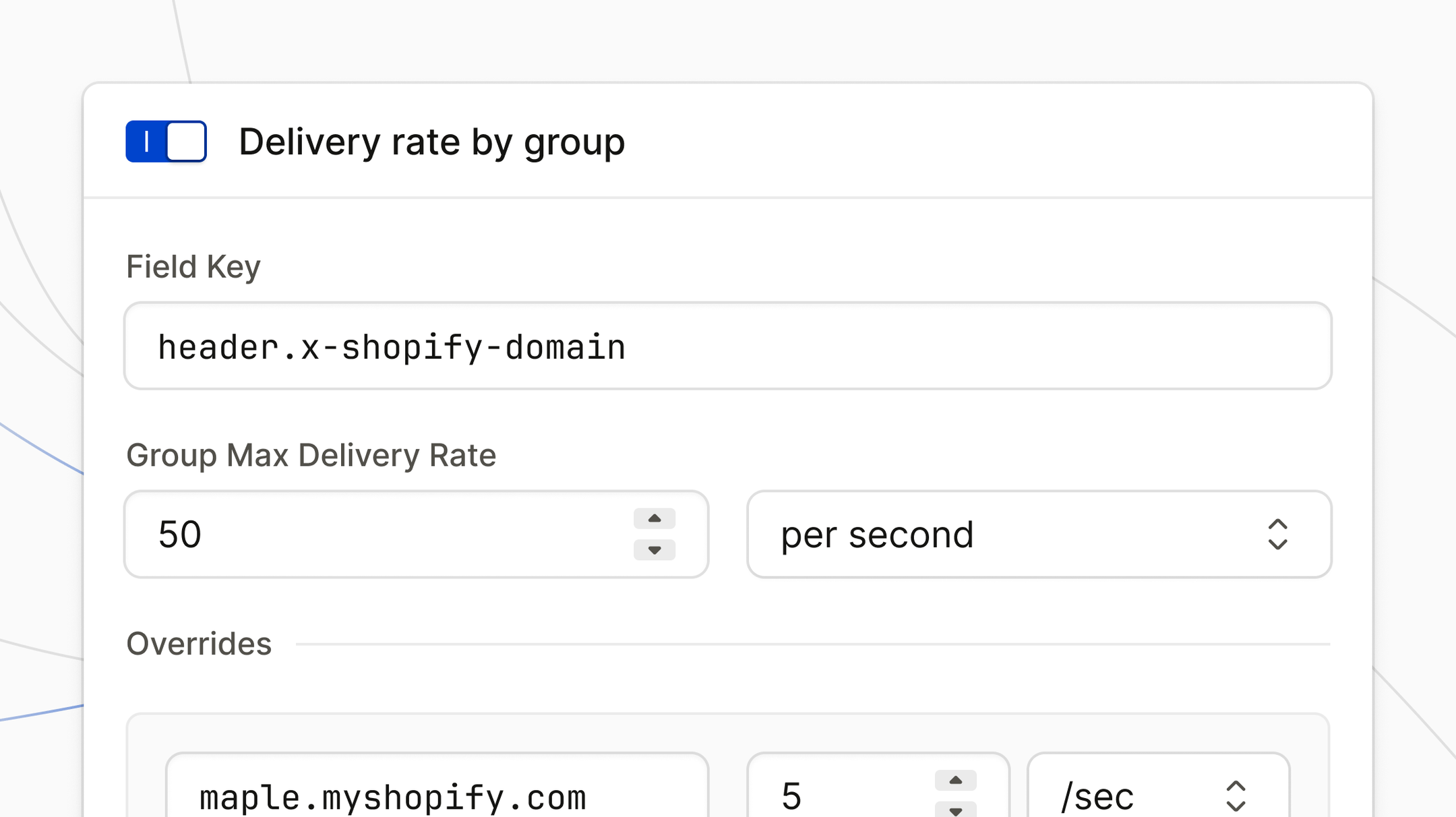 Delivery Groups config