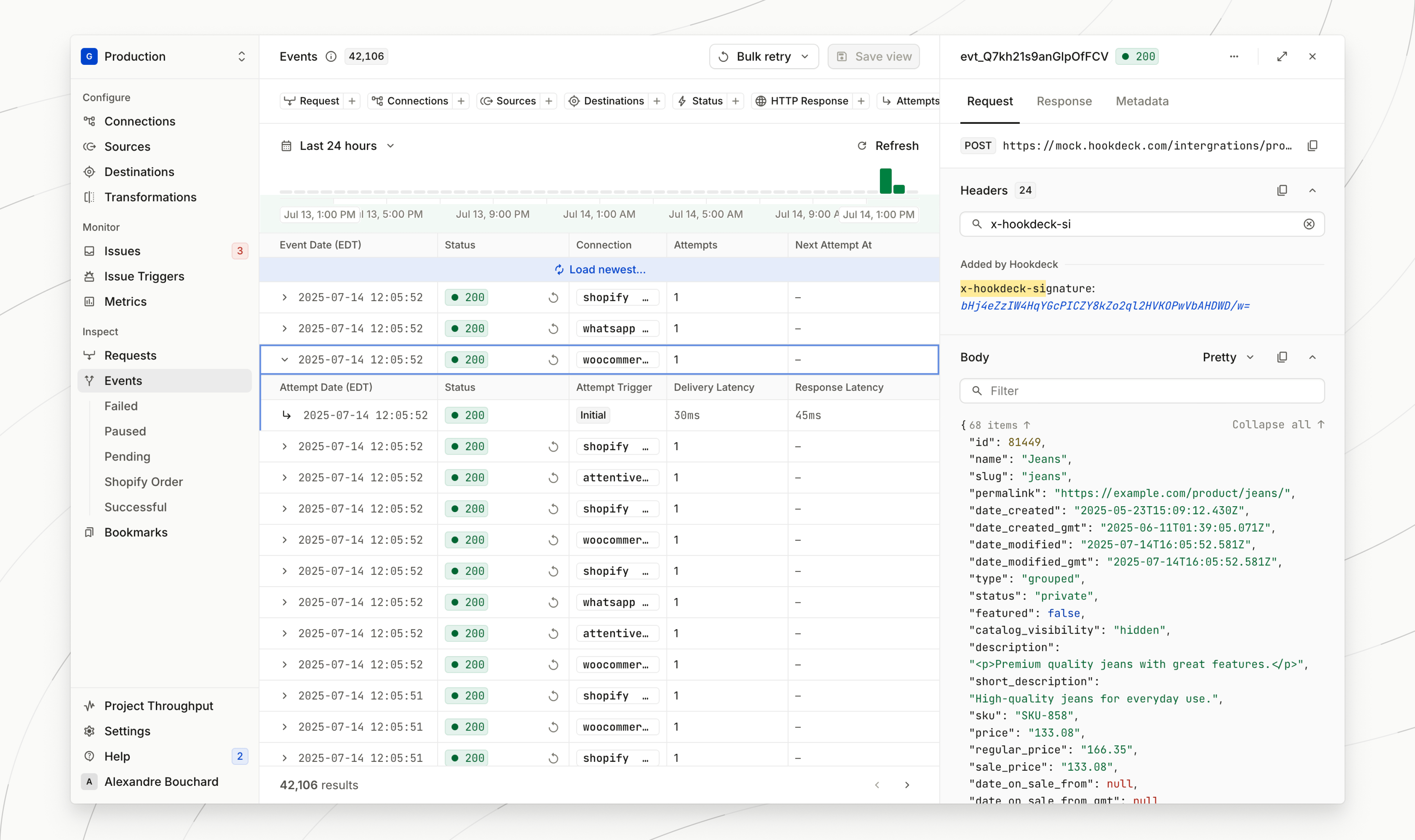 New layout for the events page
