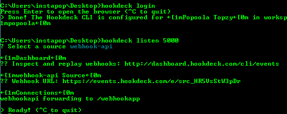 Hookdeck CLI for Zendesk app on Terminal